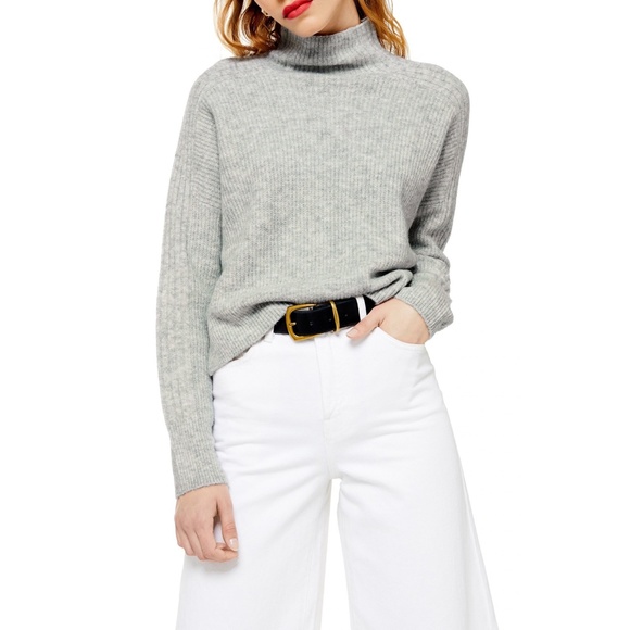 Topshop Sweaters - Topshop Rib Funnel Neck Crop Sweater